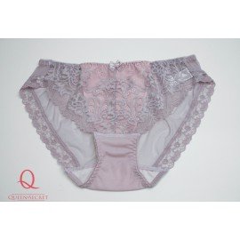 [現貨]  蕾絲軟鋼圈碳纖維胸圍配襯褲 - 豆沙粉