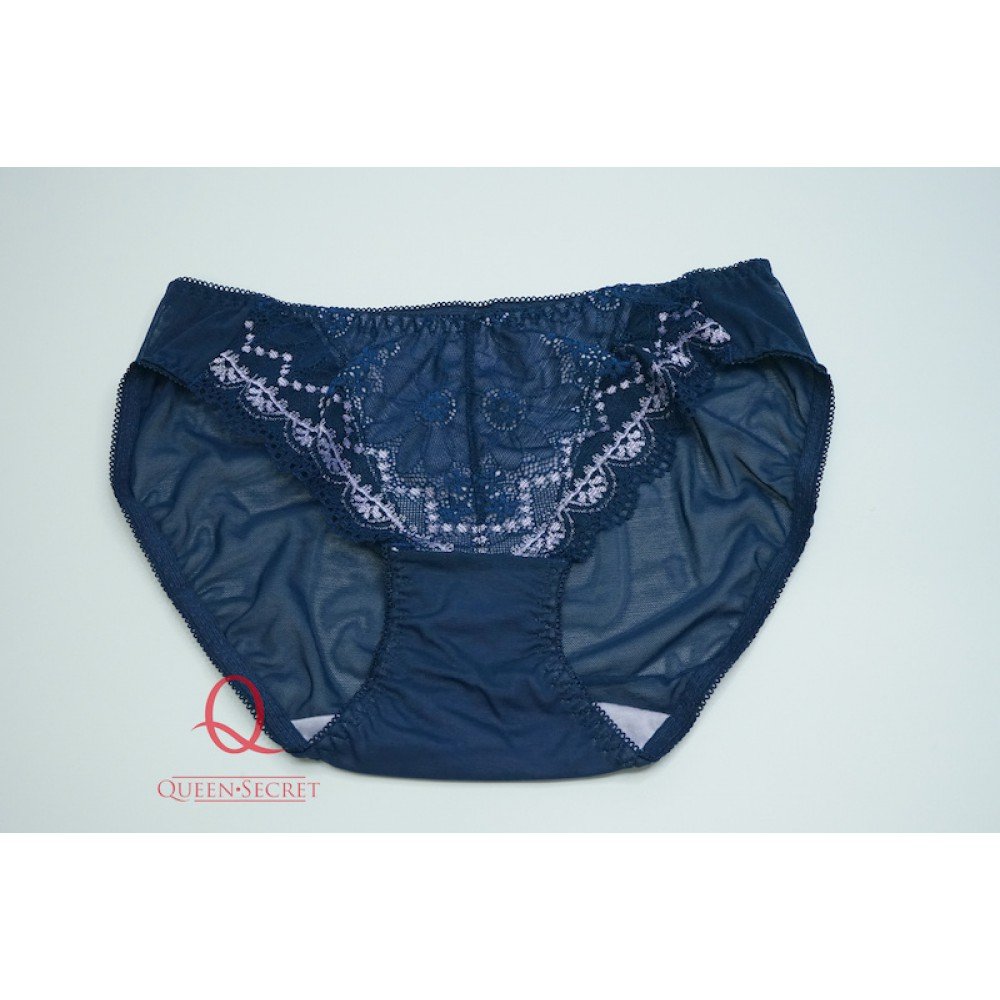 [預購]  蕾絲軟鋼圈胸圍配襯褲 - 藍色