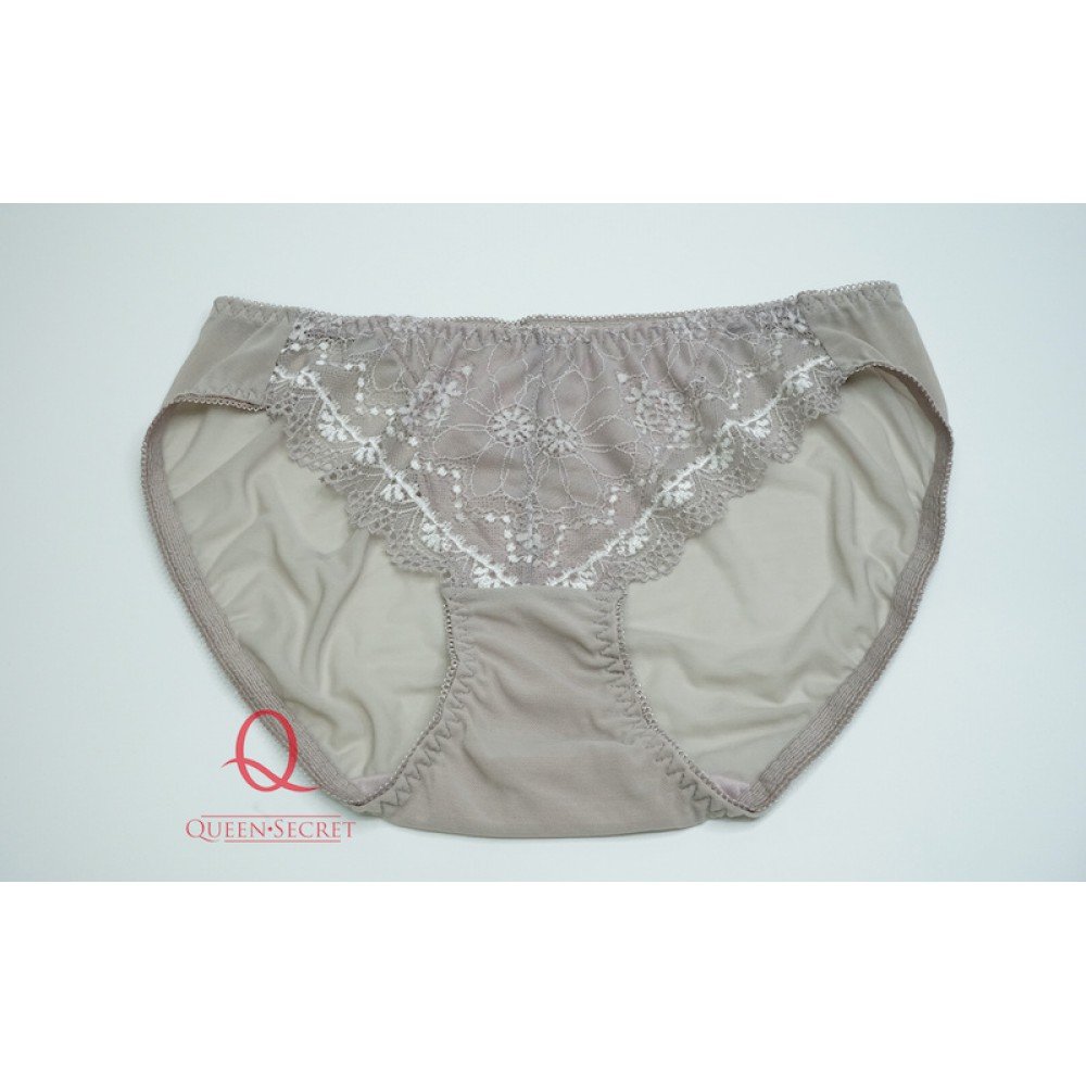 [預購]  蕾絲軟鋼圈胸圍配襯褲 - 可可色