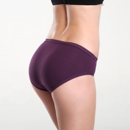 [現貨] 女裝 棉質低腰內褲 1102 - 深紫色