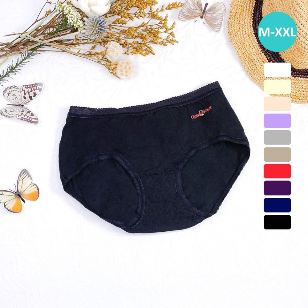 [現貨]  女裝 棉質中腰內褲 1103 - 黑色