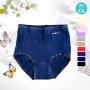 [現貨]  女裝 棉質高腰內褲 1104 - 深藍色