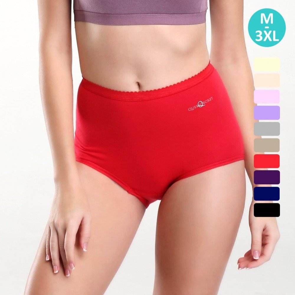 [現貨]  女裝 棉質高腰內褲 1104 - 紅色