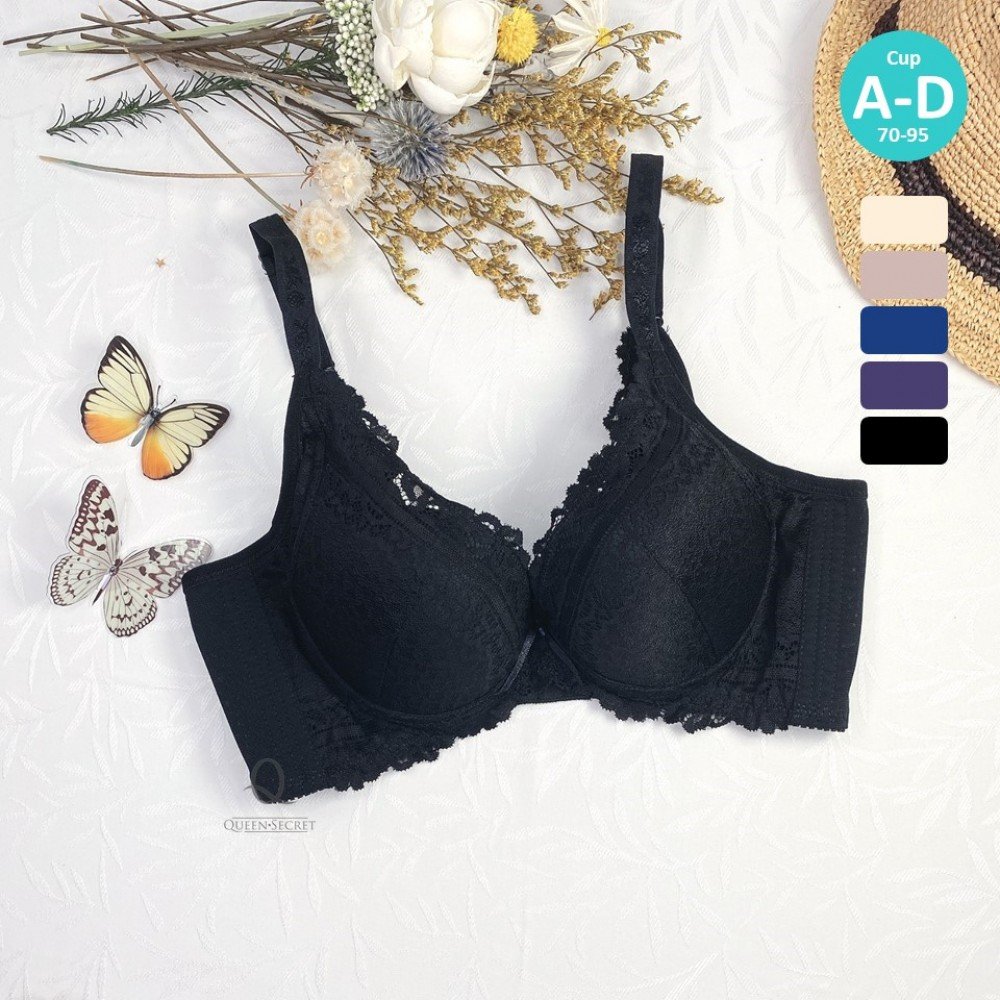 [現貨]  蕾絲深 V 鋼圈胸圍 - 黑色     [配褲須加購]