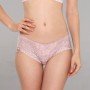 [現貨]  蕾絲深 V 鋼圈胸圍配襯褲 - 膚色