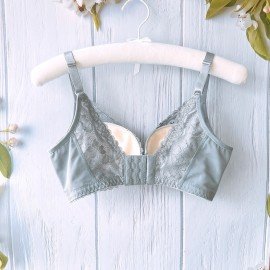 [現貨]  蕾絲無鋼圈胸圍 - 灰色