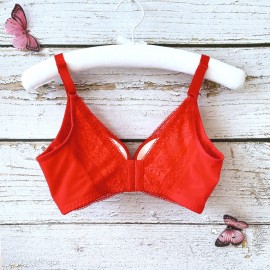 [In Stock]  Lace Soft-wired Bra - Red