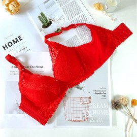 [In Stock]  Lace Soft-wired Bra - Red
