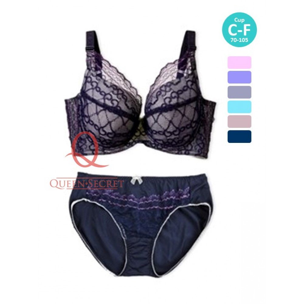 [預購]  蕾絲鋼圈胸圍 - 藍色     [配褲須加購]