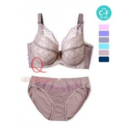 [預購]  蕾絲鋼圈胸圍 - 芋色     [配褲須加購]