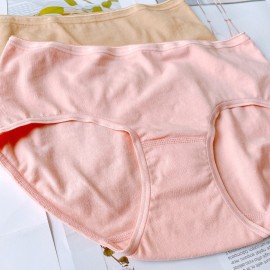 [現貨] 女裝 2件入 棉質中腰內褲 6302 - 粉紅色