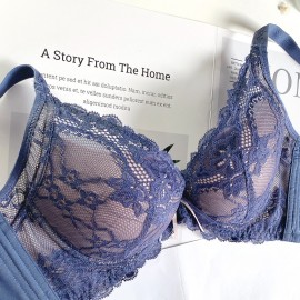 [In Stock]  Soft-wired Lace Bra - Purple