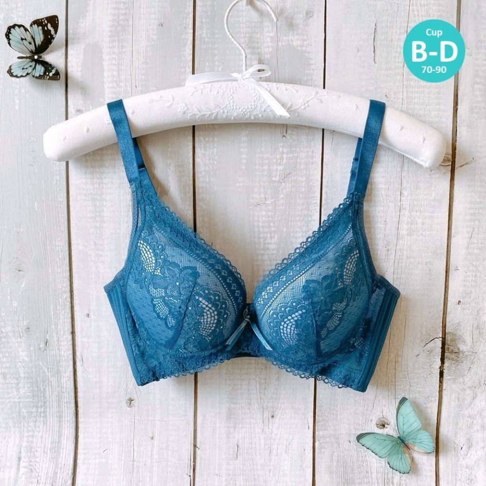 [In Stock]  Lace Soft-wired Bra - Blue