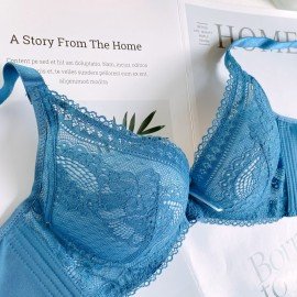 [In Stock]  Lace Soft-wired Bra - Blue