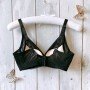 [預購]  深低脊心深V柔紗Push Up胸圍 - 黑色     [配褲須加購]