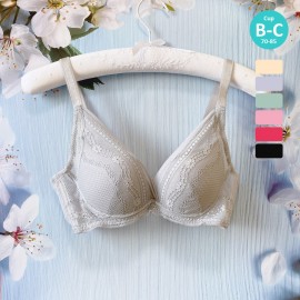 [Pre-Order]  Lace Wire Push-Up Bra - Grey