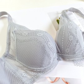[Pre-Order]  Lace Wire Push-Up Bra - Grey