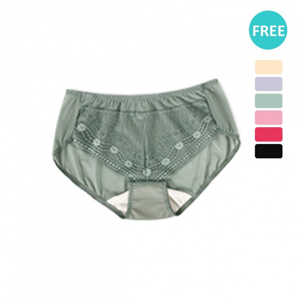 [預購]  深低脊心深V柔紗Push Up胸圍配襯褲 - 綠色