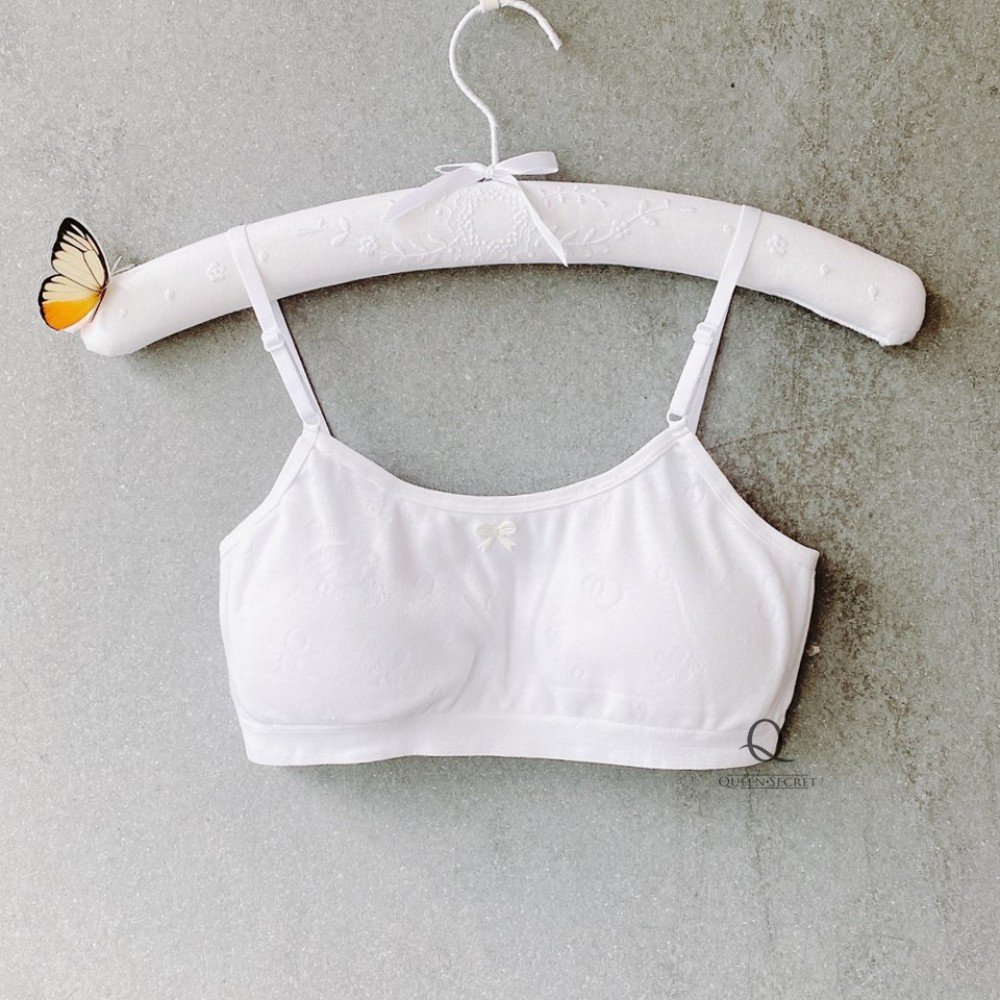 [現貨]  女童少女肩帶式成長無鋼圈胸圍 - 白色