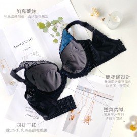 [現貨]  蕾絲鋼圈絲棉薄杯胸圍 - 黑色     [配褲須加購]