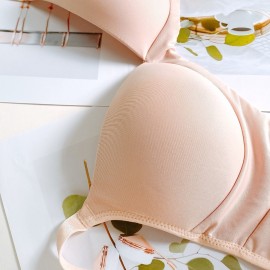 [In Stock]  Plain Wireless Bra - Black
