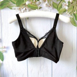 [In Stock]  Soft-wired Lace Bra - Black