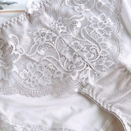 [現貨]  蕾絲軟鋼圈碳纖維胸圍配襯褲 - 黑色