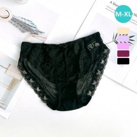 [現貨]  蕾絲軟鋼圈碳纖維胸圍配襯褲 - 黑色