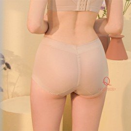 [現貨]  輕塑美臀中腰平口無痕內褲 - 膚色