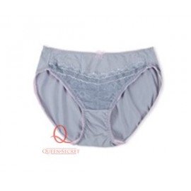 [預購]  蕾絲鋼圈胸圍配襯褲 - 灰色