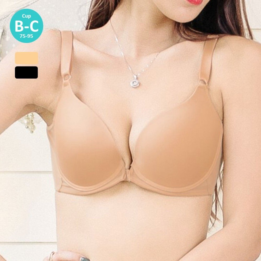 [預購]  小心機無痕美背前扣胸圍 - 奶茶膚