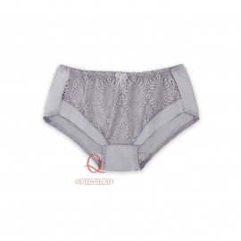 [預購]  蕾絲鋼圈胸圍配襯褲 - 灰色