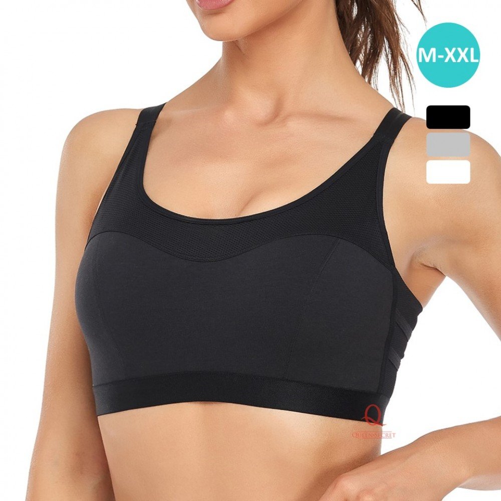 [現貨]  鏤空背扣式運動胸圍 - 黑色