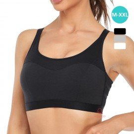 [現貨]  鏤空背扣式運動胸圍 - 黑色