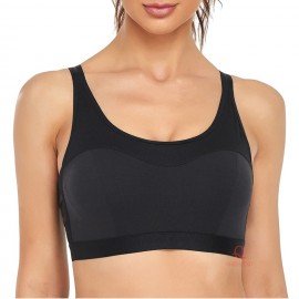 [現貨]  鏤空背扣式運動胸圍 - 黑色