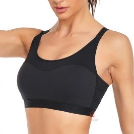 [現貨]  鏤空背扣式運動胸圍 - 黑色