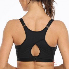 [現貨]  鏤空背扣式運動胸圍 - 黑色