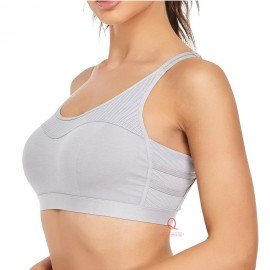 [現貨]  鏤空背扣式運動胸圍 - 灰色
