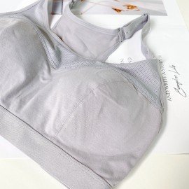 [現貨]  鏤空背扣式運動胸圍 - 灰色