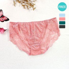 [現貨]  蕾絲 心機提托集中機能胸圍襯褲 - 粉紅色