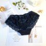 [預購]  大罩杯蕾絲鋼圈胸圍配襯褲 - 藍色